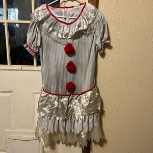 Gray & red Clown Dress Costume size medium 8–10